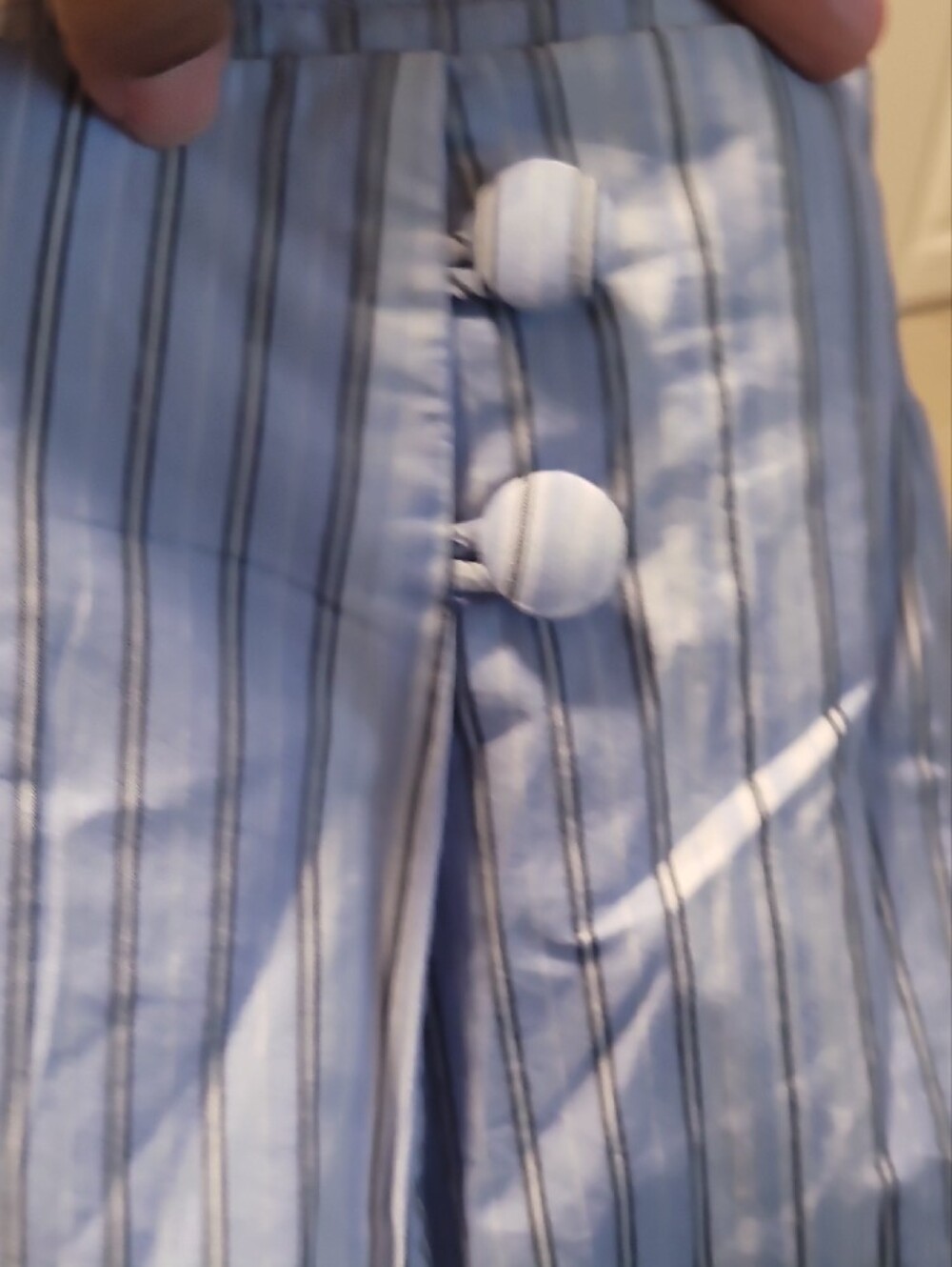 Maeve Anthropologie Blue and White Striped Skater Skirt - Picture 4 of 8